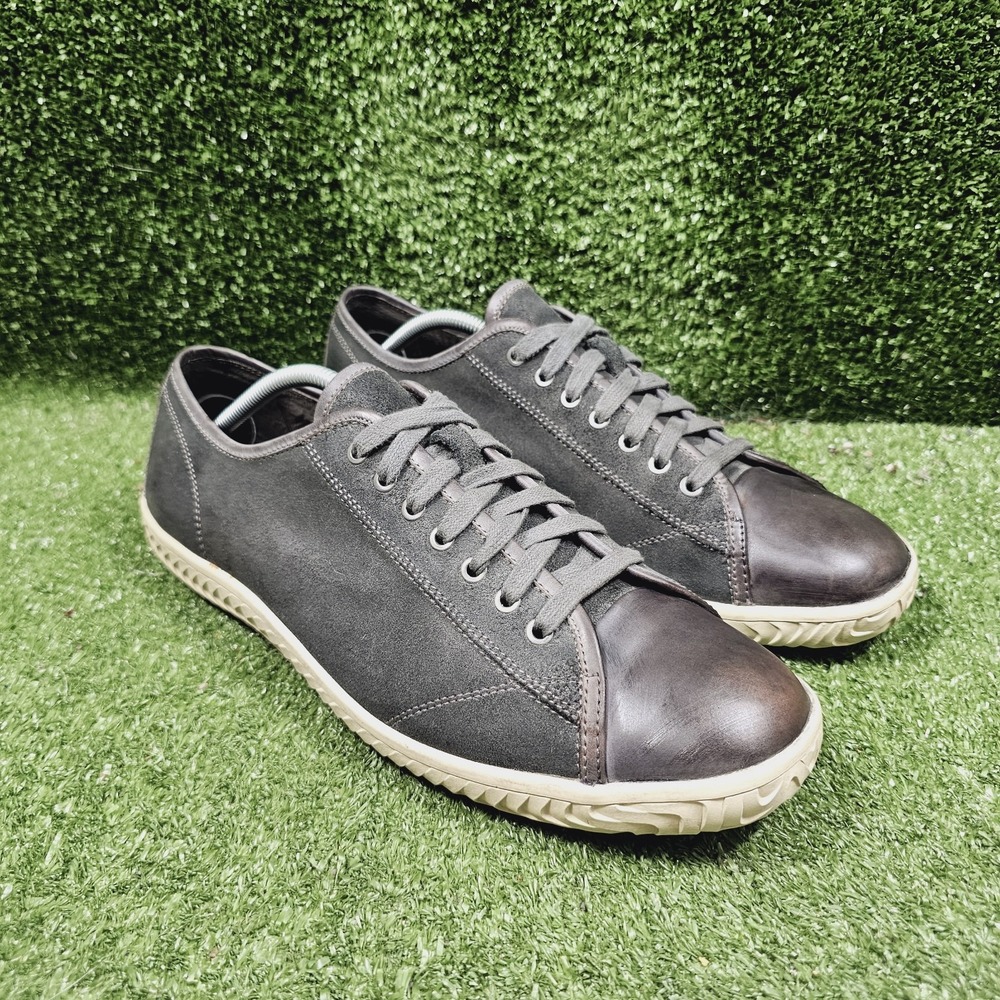 John Varvatos Hattan Gray Leather Casual Lace Up Sneakers Mens Size 11